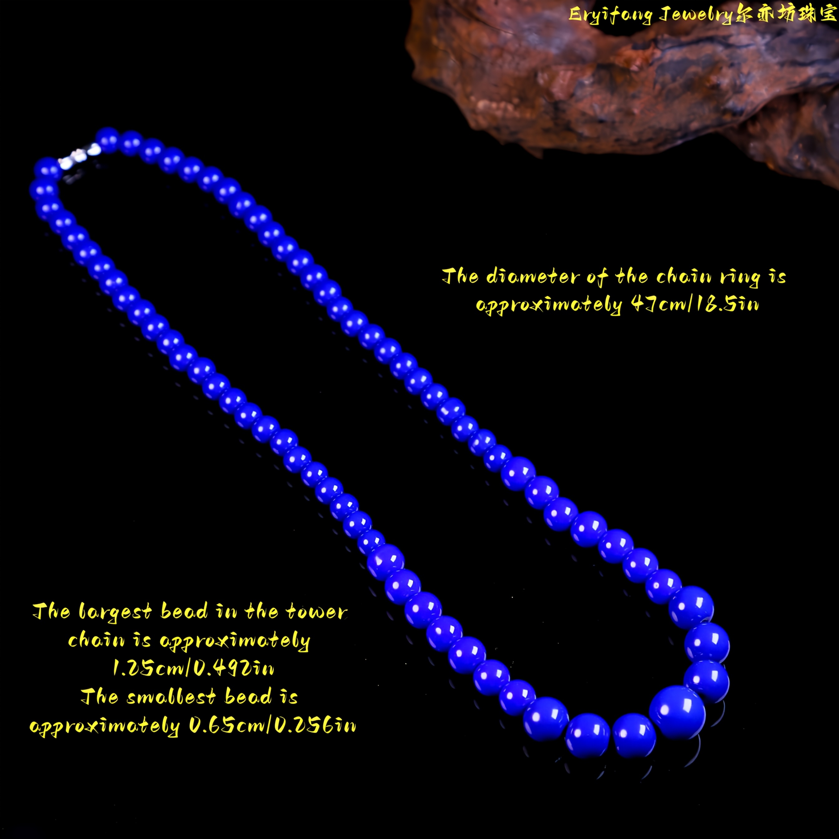 Natural Lapis Lazuli Necklace with Tassel Chain, Gift for Women